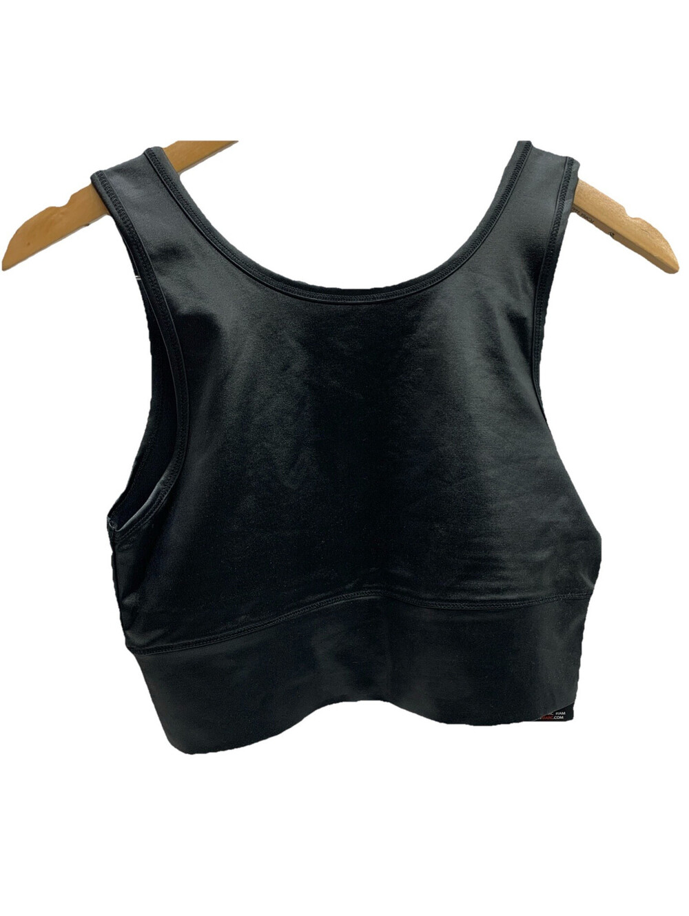 Andrew Marc Sport Women's Large Liquid Reversible Crop Tank Top Metallic Black